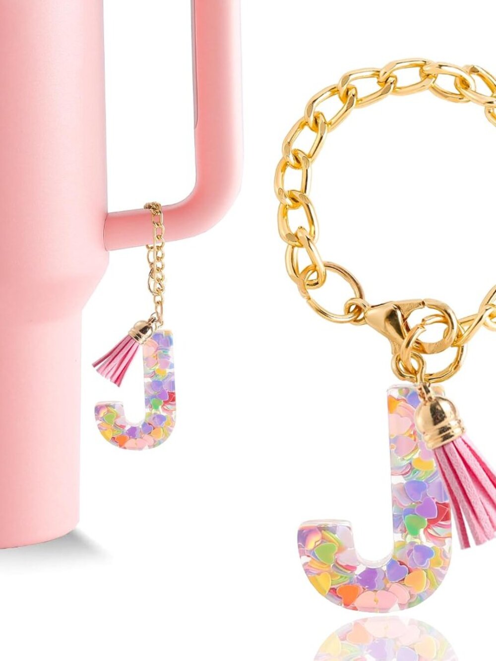 Letter Charm Accessories for Stanley Cup 1 PCS Cute Initial Keychain Handle Char